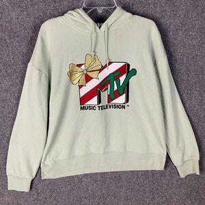 MTV Hoodie Women's Large‎ Pullover Graphic Print Cotton Blend Adults L